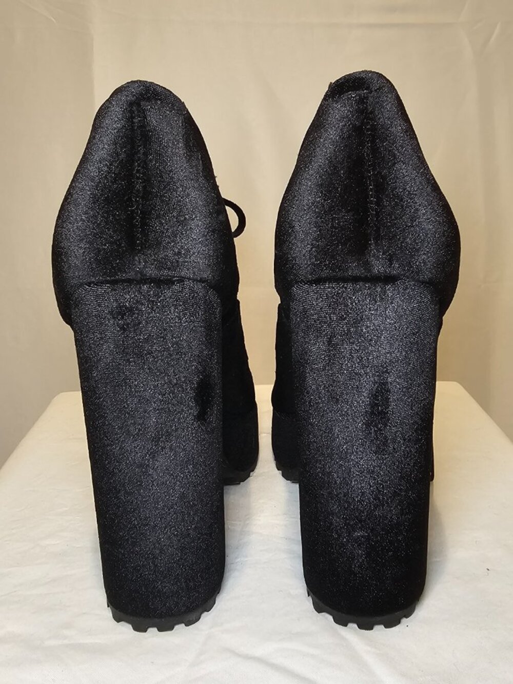 Jeffrey Campbell Pomeroy Velvet Platform Oxford Booties Lace Up Women's Size 10 - Picture 5 of 7